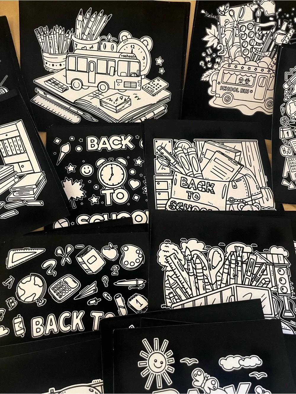 Back To School Velvet Coloring Sheets